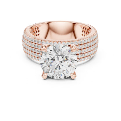 Round Pave Lab Grown Diamond Engagement Ring