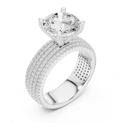 Round Pave Lab Grown Diamond Engagement Ring
