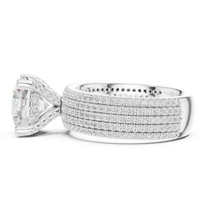 Round Pave Lab Grown Diamond Engagement Ring