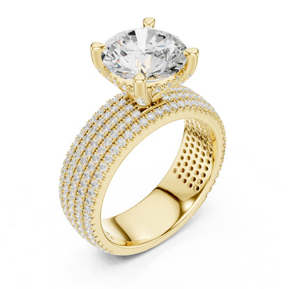 Round Pave Lab Grown Diamond Engagement Ring