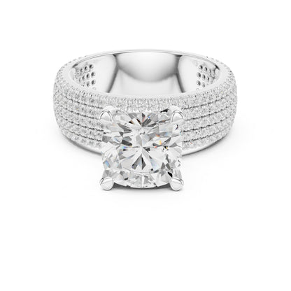 Round Pave Lab Grown Diamond Engagement Ring