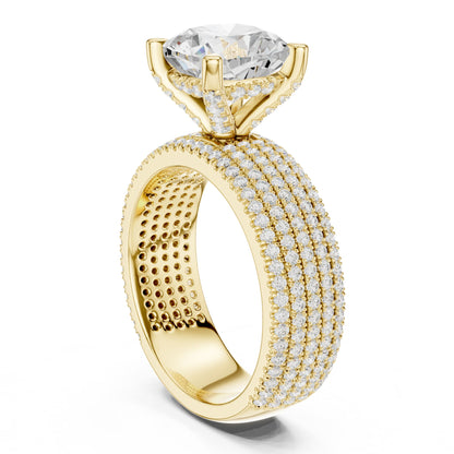 Round Pave Lab Grown Diamond Engagement Ring