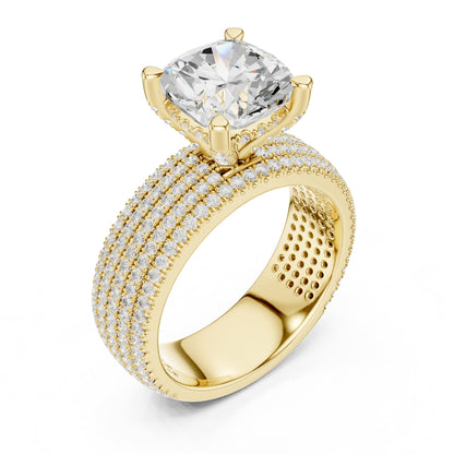 Round Pave Lab Grown Diamond Engagement Ring