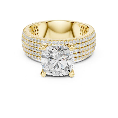 Round Pave Lab Grown Diamond Engagement Ring