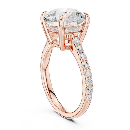Round Pave Lab Grown Diamond Engagement Ring