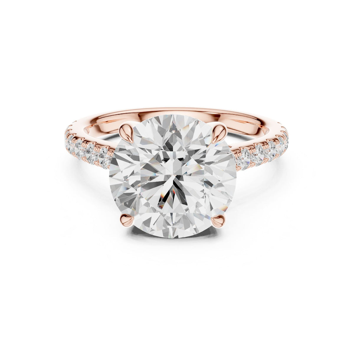 Round Pave Lab Grown Diamond Engagement Ring