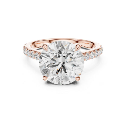 Round Pave Lab Grown Diamond Engagement Ring