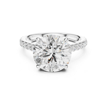 Round Pave Lab Grown Diamond Engagement Ring