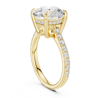 Round Pave Lab Grown Diamond Engagement Ring