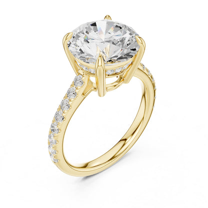 Round Pave Lab Grown Diamond Engagement Ring
