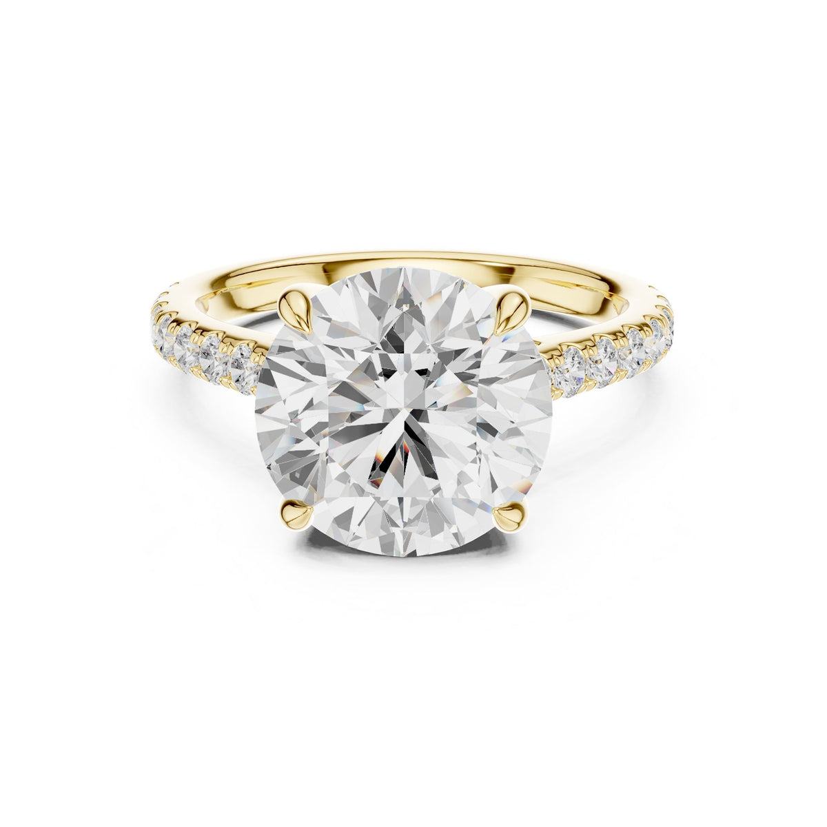 Round Pave Lab Grown Diamond Engagement Ring