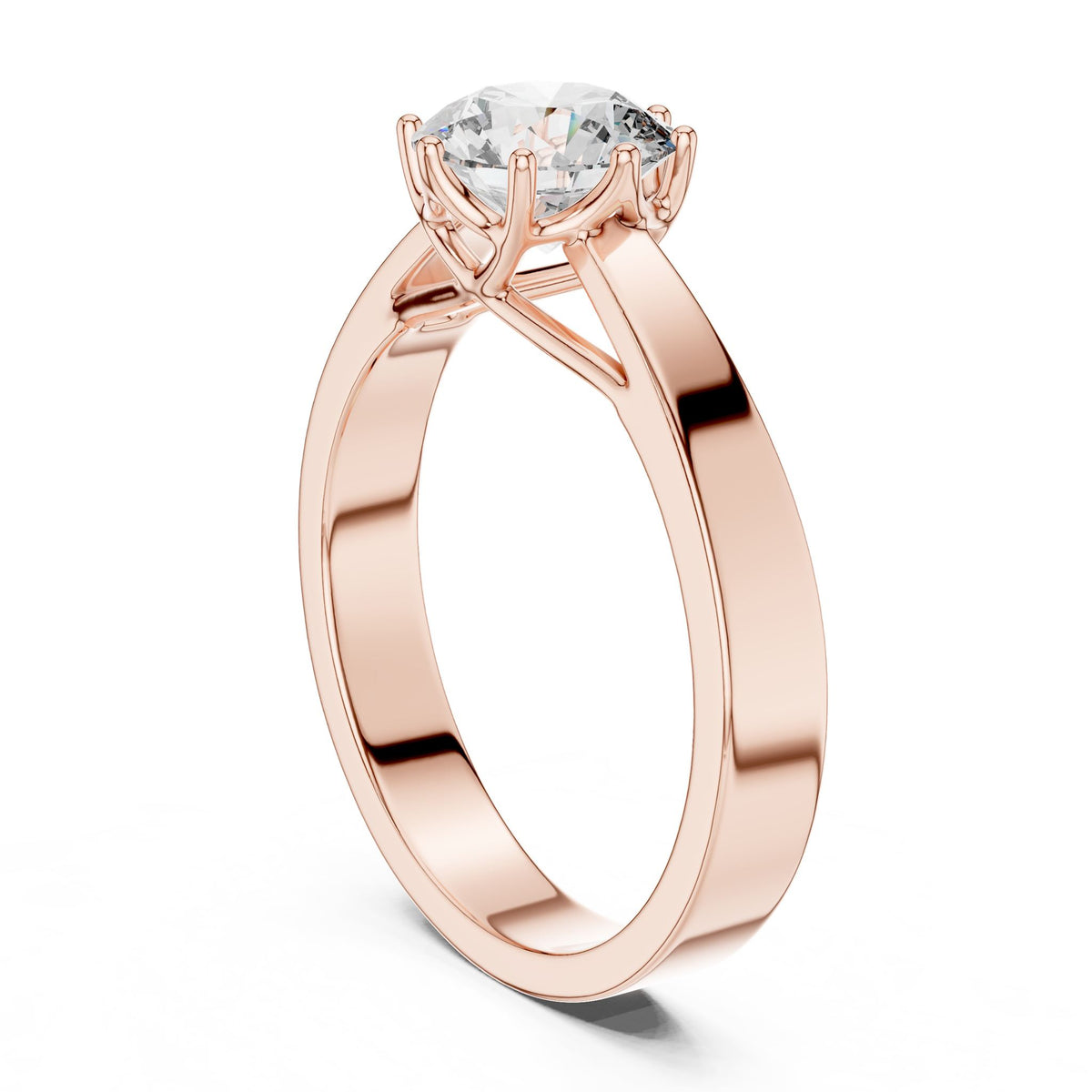 Round Solitaire Lab Grown Diamond Engagement Ring