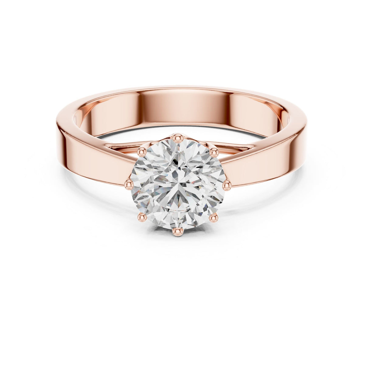 Round Solitaire Lab Grown Diamond Engagement Ring