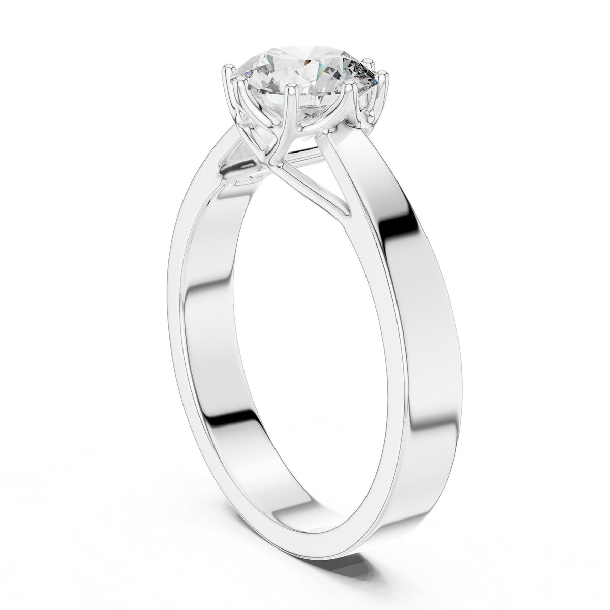 Round Solitaire Lab Grown Diamond Engagement Ring