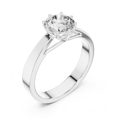 Round Solitaire Lab Grown Diamond Engagement Ring