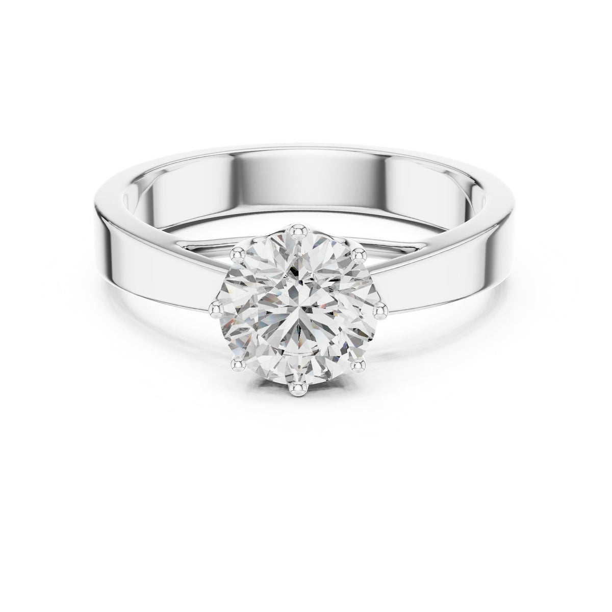 Round Solitaire Lab Grown Diamond Engagement Ring
