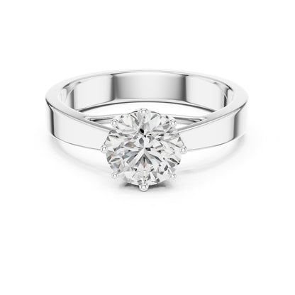 Round Solitaire Lab Grown Diamond Engagement Ring