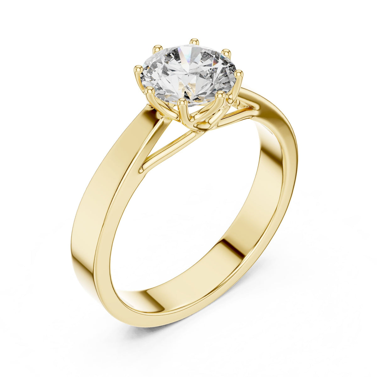 Round Solitaire Lab Grown Diamond Engagement Ring