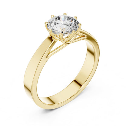 Round Solitaire Lab Grown Diamond Engagement Ring