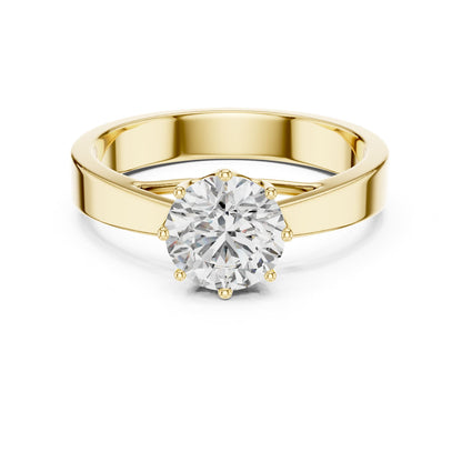 Round Solitaire Lab Grown Diamond Engagement Ring