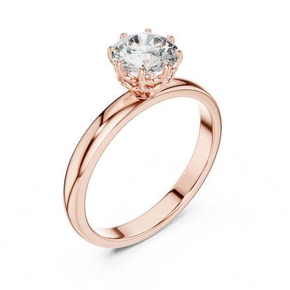 Round Solitaire Lab Grown Diamond Engagement Ring