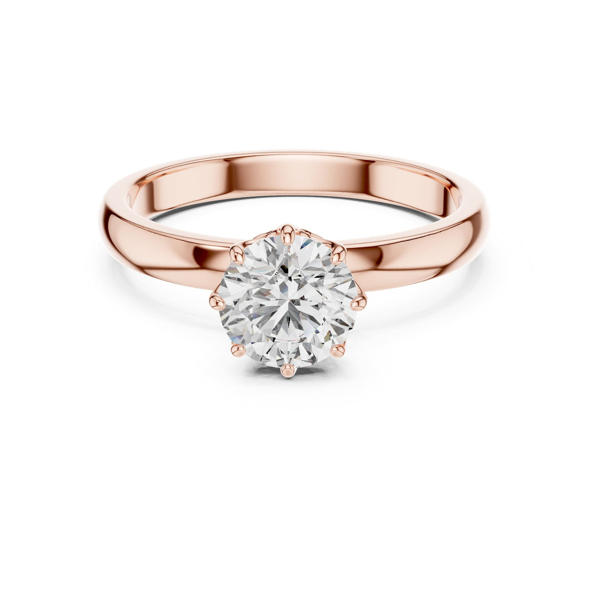 Round Solitaire Lab Grown Diamond Engagement Ring