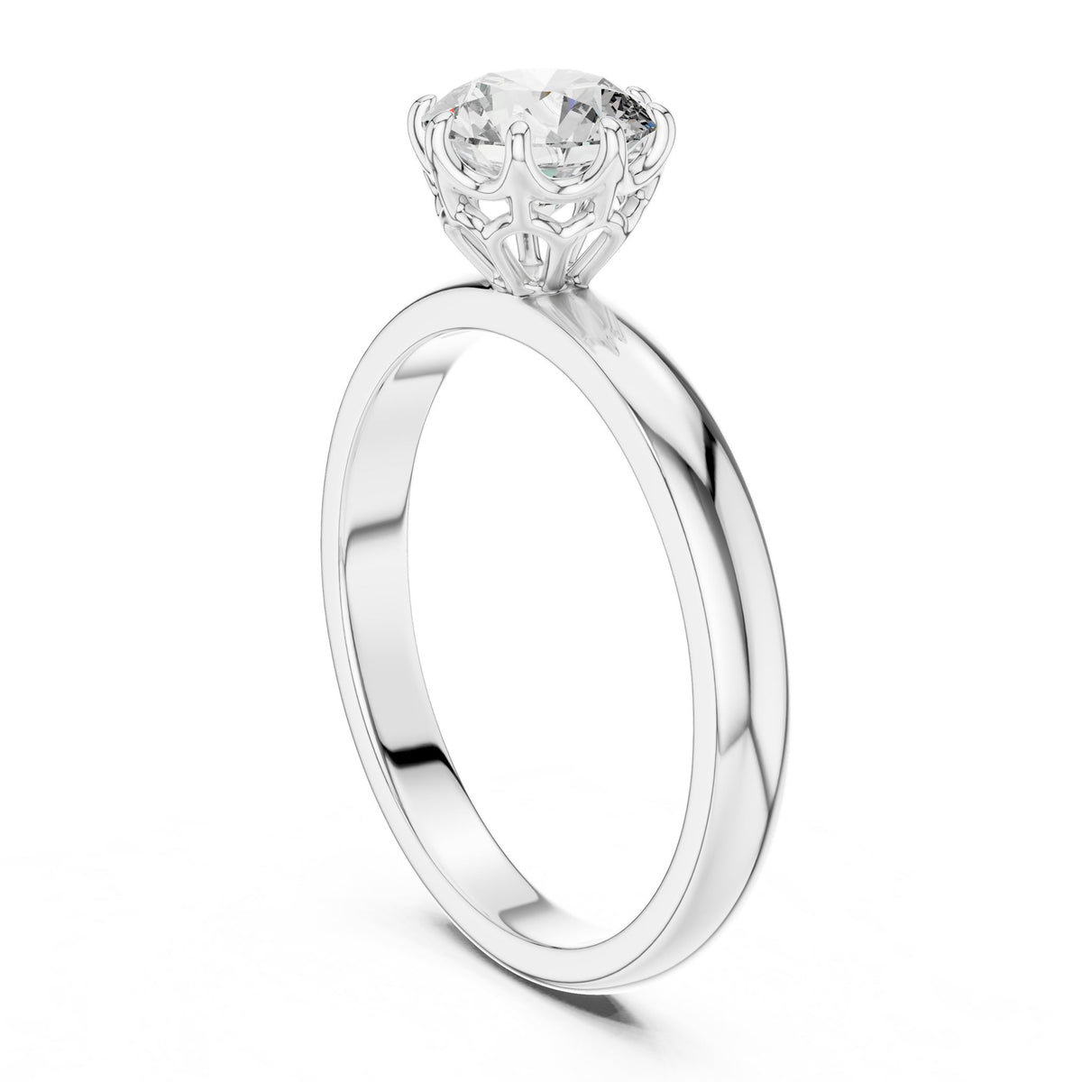 Round Solitaire Lab Grown Diamond Engagement Ring