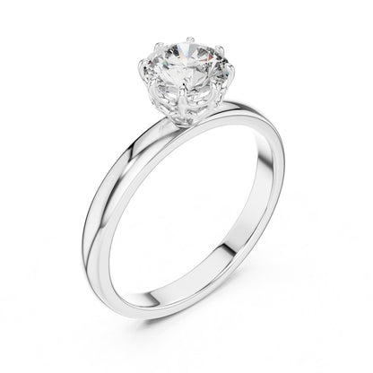 Round Solitaire Lab Grown Diamond Engagement Ring