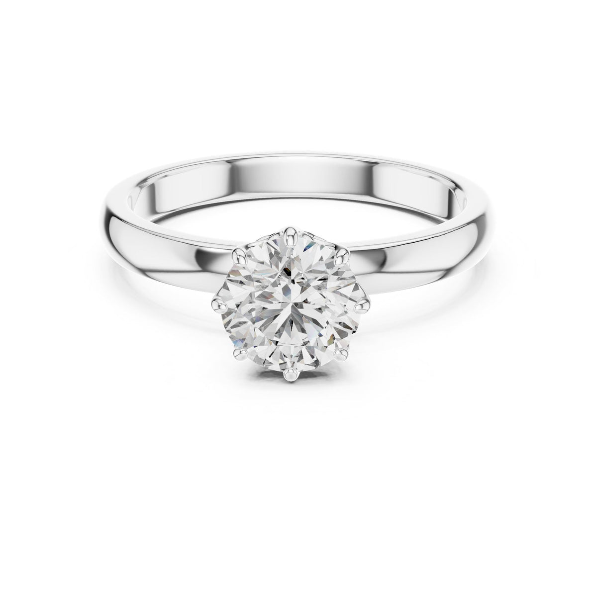 Round Solitaire Lab Grown Diamond Engagement Ring