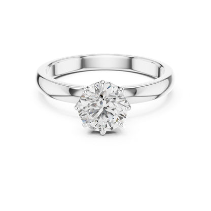 Round Solitaire Lab Grown Diamond Engagement Ring