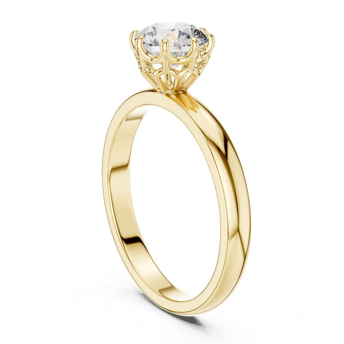 Round Solitaire Lab Grown Diamond Engagement Ring