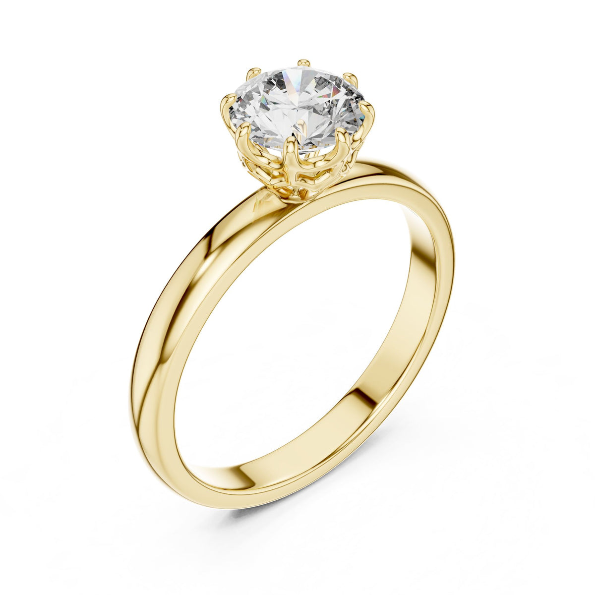 Round Solitaire Lab Grown Diamond Engagement Ring