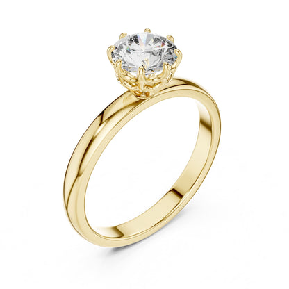 Round Solitaire Lab Grown Diamond Engagement Ring