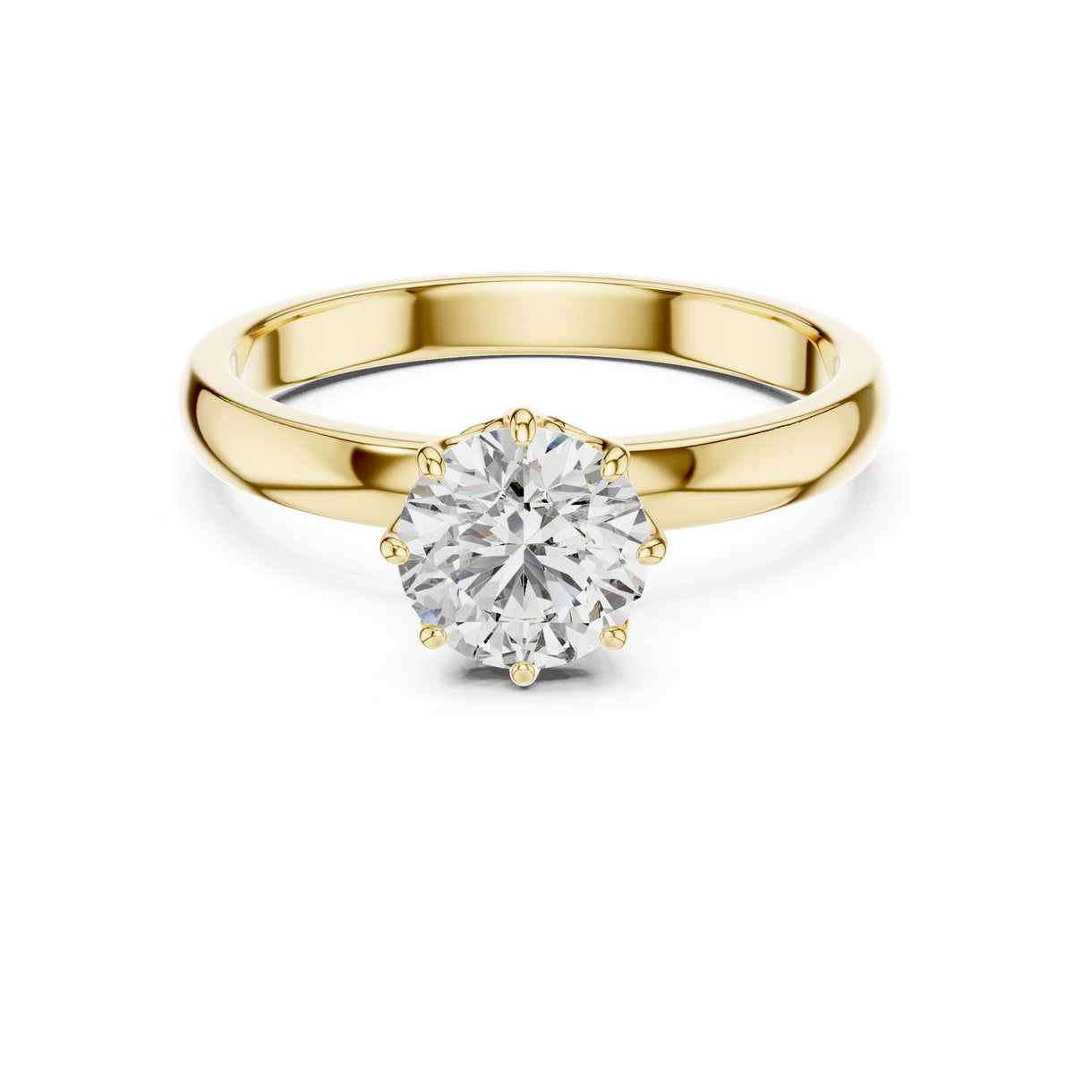 Round Solitaire Lab Grown Diamond Engagement Ring