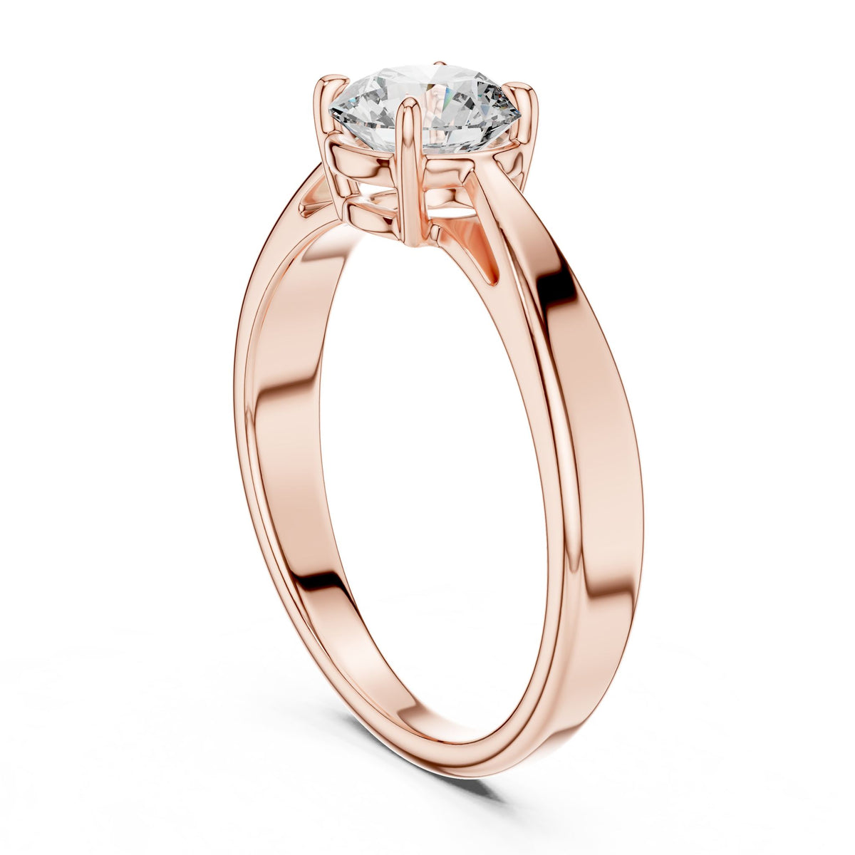 Round Solitaire Lab Grown Diamond Engagement Ring