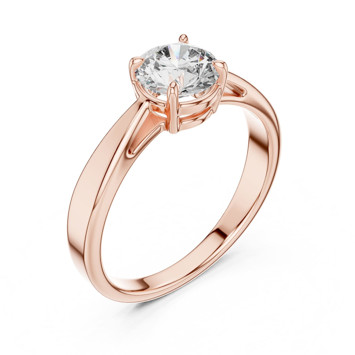 Round Solitaire Lab Grown Diamond Engagement Ring