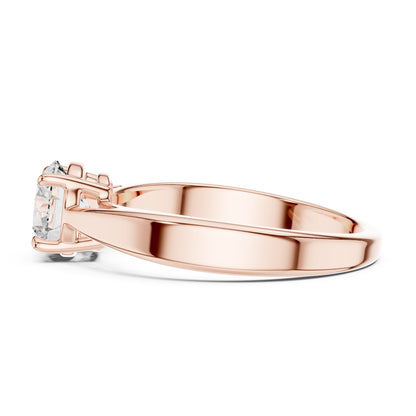 Round Solitaire Lab Grown Diamond Engagement Ring