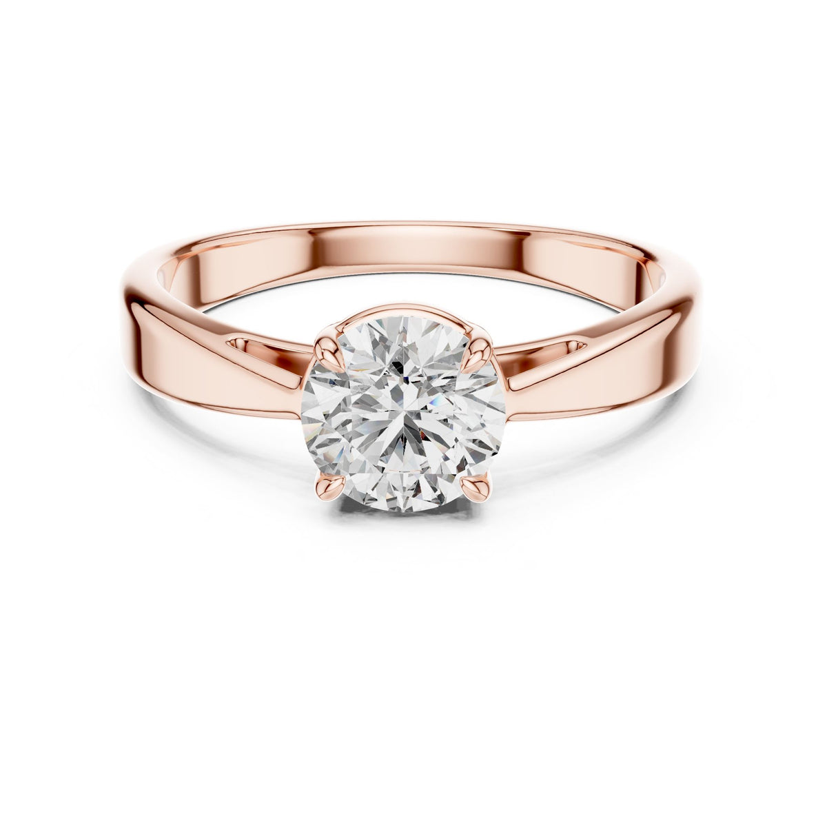 Round Solitaire Lab Grown Diamond Engagement Ring