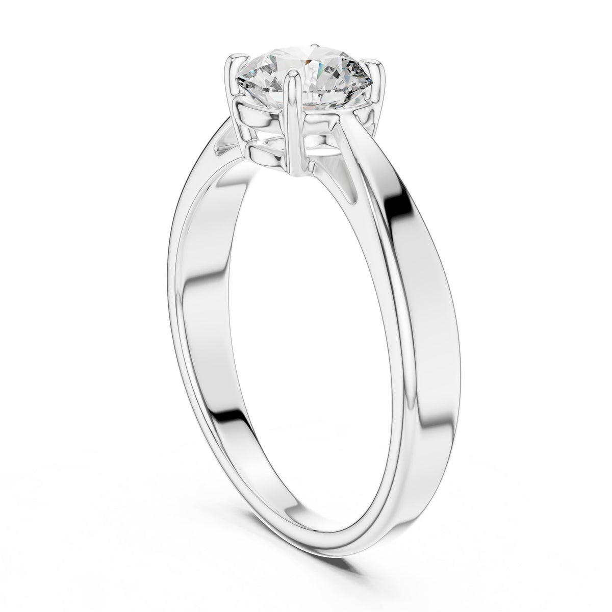 Round Solitaire Lab Grown Diamond Engagement Ring