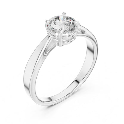 Round Solitaire Lab Grown Diamond Engagement Ring