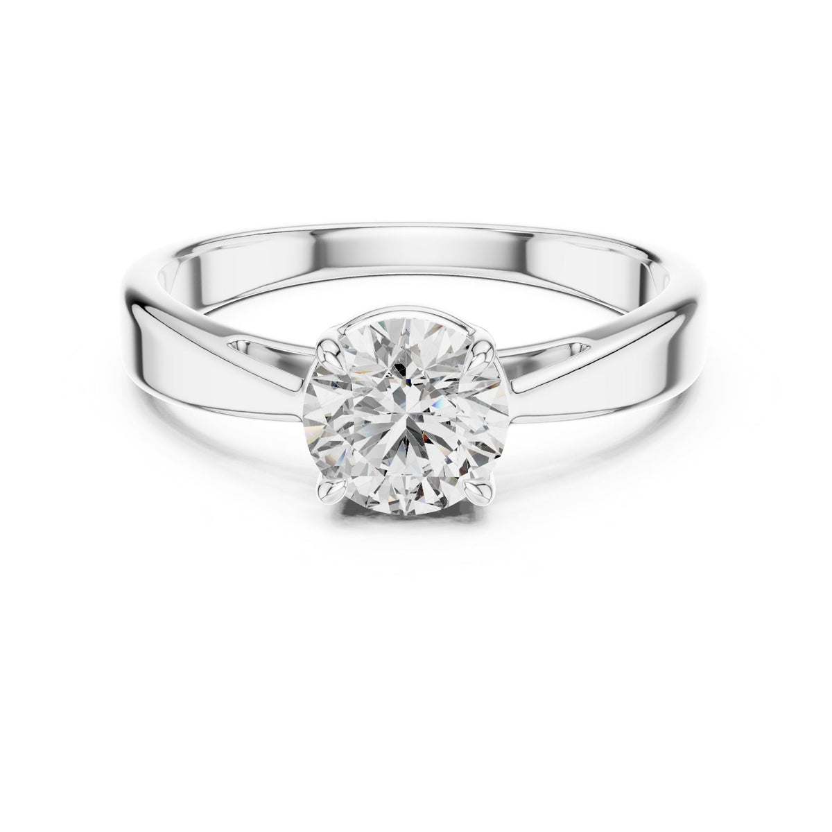 Round Solitaire Lab Grown Diamond Engagement Ring