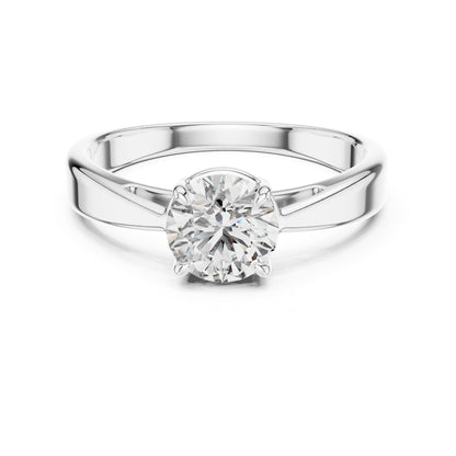 Round Solitaire Lab Grown Diamond Engagement Ring