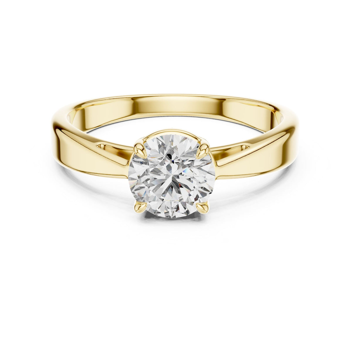 Round Solitaire Lab Grown Diamond Engagement Ring
