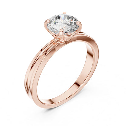 Round Solitaire Lab Grown Diamond Engagement Ring