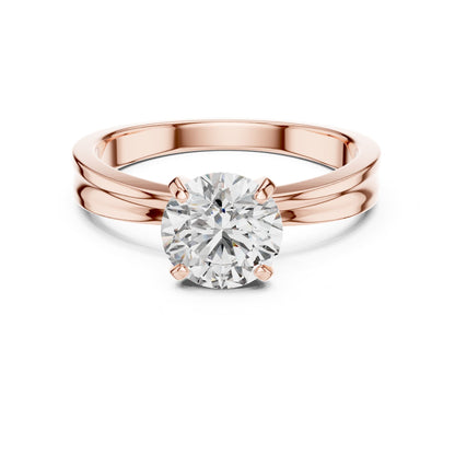 Round Solitaire Lab Grown Diamond Engagement Ring