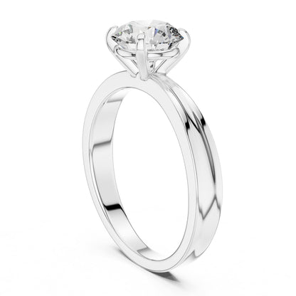 Round Solitaire Lab Grown Diamond Engagement Ring