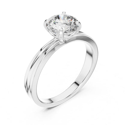 Round Solitaire Lab Grown Diamond Engagement Ring