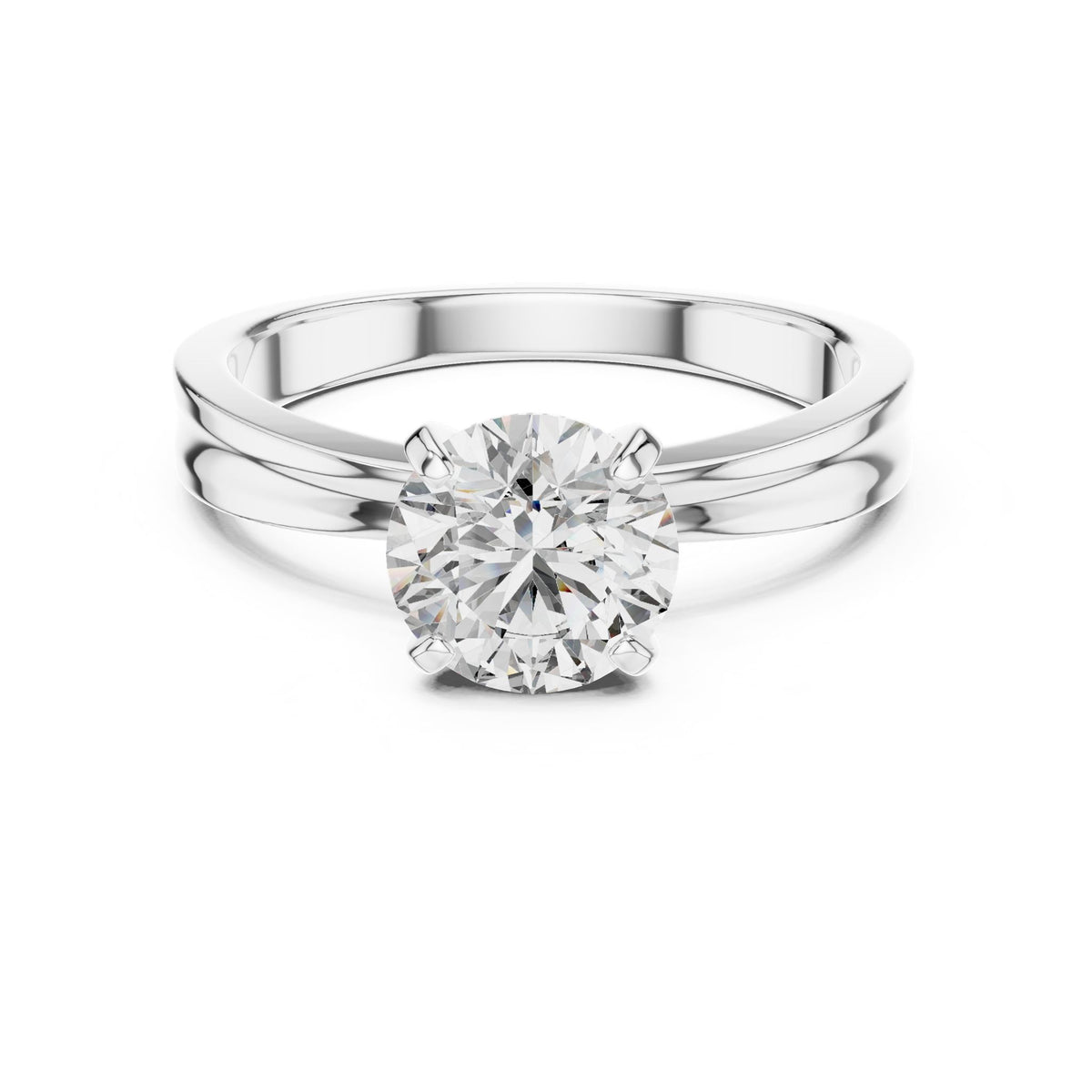 Round Solitaire Lab Grown Diamond Engagement Ring