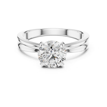 Round Solitaire Lab Grown Diamond Engagement Ring