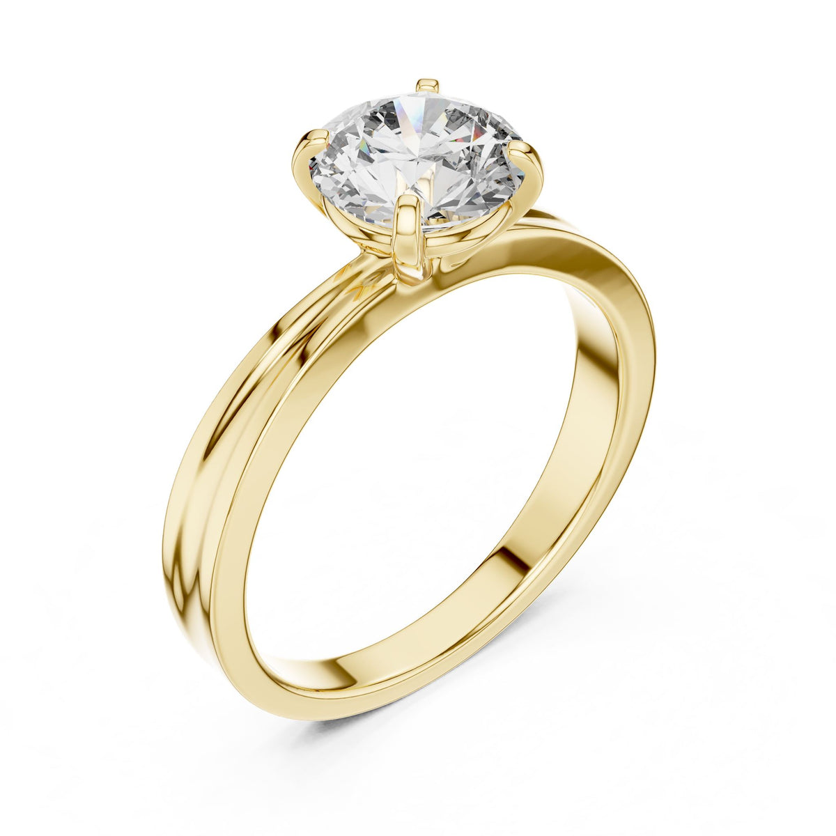 Round Solitaire Lab Grown Diamond Engagement Ring